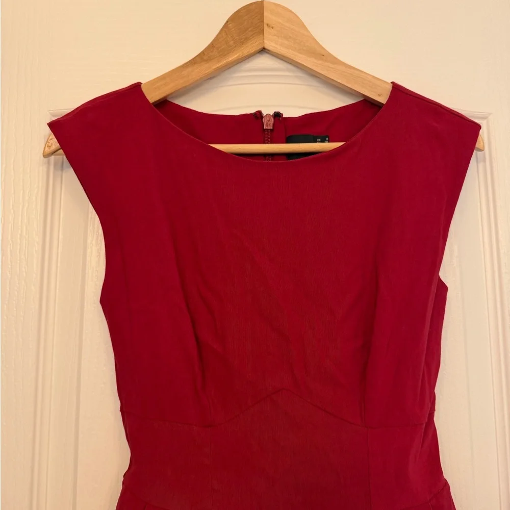 ASOS Red Skater Cocktail Dress size 4 - Picture 5 of 9